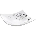 Dekorativní mísa FLORESA 01 bílá / stříbrná