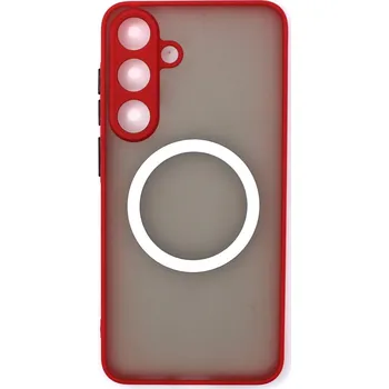 MagSafe silikonový kryt pro Samsung Galaxy S25 Plus - Červený