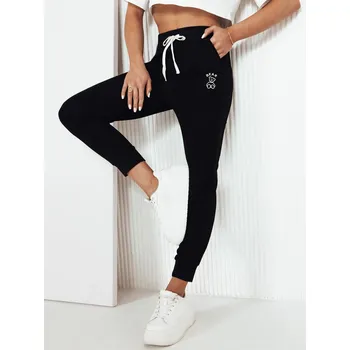 Dámské oblečení Černé manšestrové tepláky BEAR UY2070 Velikost: L/XL