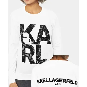 Dámská mikina Dámská bílá mikina Karl Lagerfeld - Velikost M, Barva Bílá 53869 KONSM913