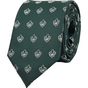 Kravata Bubibubi Tmavozelená kravata francouzská lilie