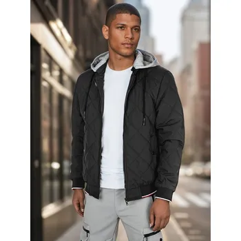 Pánská černá přechodová prošívaná bunda s kapucí TX5010 Velikost: M