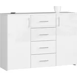 Komoda K45 bílá, lesk
