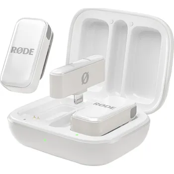 Mikrofon RODE Wireless Micro (Lightning) Bílá (Bezdrátový set, 2x vysílač, 1x dual přijímač, Lightning, dobíjecí dock.)