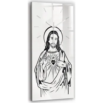 Hodiny Nástěnné hodiny do kuchyně klasické dekorativní Ilustrace Pán Ježíš 30x60