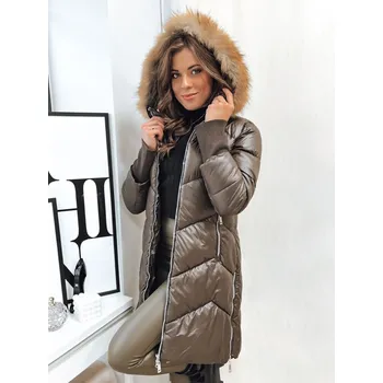 Tmavě hnědá prošívaná delší bunda LAGOON TY4059 Velikost: S