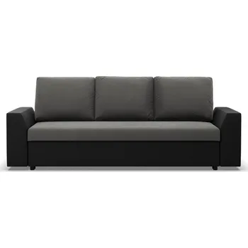 Obývací pokoj Rozkládací pohovka PAUL látka v kombinaci s eko-kůží Šedá/černá II