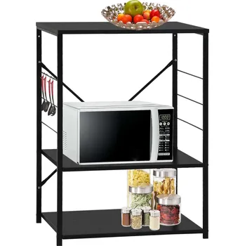 Odkapávač na nádobí zahrada-XL Skříňka na mikrovlnku černá 60x39,6x79,5 cm kompozitní dřevo 288234