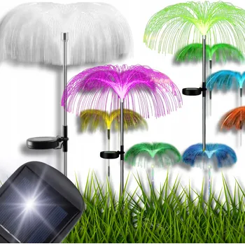Venkovní osvětlení 2x SOLÁRNÍ LAMPA ZAPICHOVACÍ MEDÚZA BAREVNÁ LED ZAHRADNÍ LAMPIČKA MULTIKOLOR