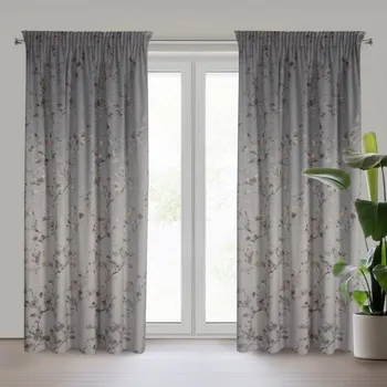 Povlečení Hotový závěs SELENA stříbrný - na pásce