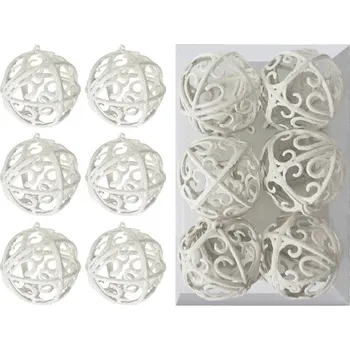 Vánoční ozdoba Vánoční kulky - bílé KL-21X26 (6ks)