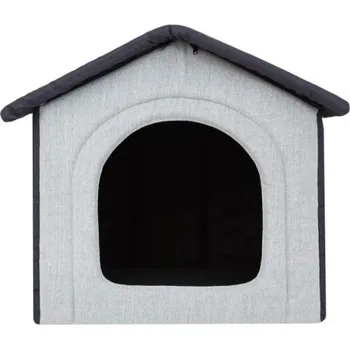 Pelíšek pro psa Bouda pro psa INARI R1 šedá / granátová