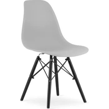 Jídelní židle Set jídelních židlí OSAKA šedé (černé nohy) 4ks