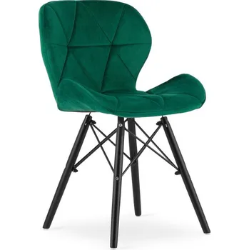 Jídelní židle Jídelní židle LAGO samet zelená (černé nohy)