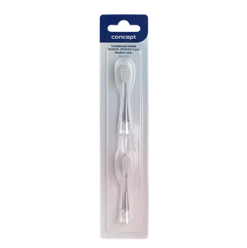 Náhradní hlavice k elektrickému kartáčku Concept ZK0032 Náhradní hlavice k dětským zubním kartáčkům ZK3010, ZK3020 medium, 2 ks, průhledné