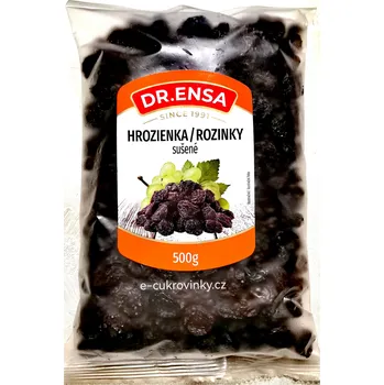 Sušená potravina ROZINKY 500 g Dr.ENSA - velké balení VÝPRODEJ! DMT: 8/ 2024 (Sušené rozinky )