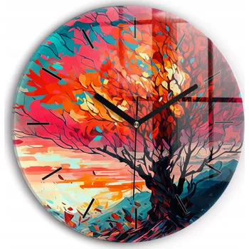 Hodiny Tiché nástěnné hodiny Minimalistická ilustrace Hořící keř