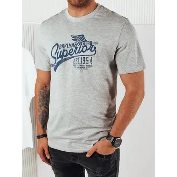 Pánské tričko Světle šedé pánské tričko s potiskem RX5365 Velikost: 2XL