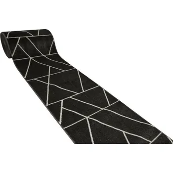 Koberec Běhoun Lima C877A tmavě šedý / krémový, trojúhelníky