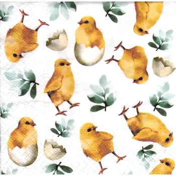 Papírový ubrousek UBR44, Ubrousek, 16x16 cm, KUŘÁTKA, 1 kus