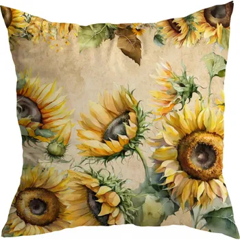 Polštář DEKORAČNÍ POVLEČENÍ NA POLŠTÁŘ 40X40 CM JAŠEK JARO SLUNEČNICE VZOR 386