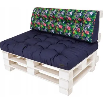 Polštář Polštáře na palety LEO 1+1 granátové / květiny a listy
