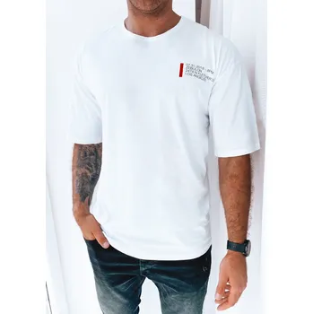Pánské tričko Bílé pánské triko s potiskem na zádech RX5302 Velikost: M