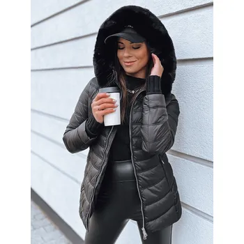 Dámská bunda Černá zimní bunda s kapucí LUNA TY3972 Velikost: L