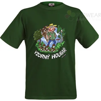 Pánské tričko Tričko - Vzorný houbař - zelené - XXL