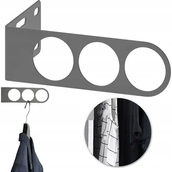 Věšák Šatní tyč na ramínka a oblečení šedá OCEL