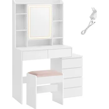 Toaletní stolek Toaletní stolek s taburetkou a LED osvětlením RDT125W01