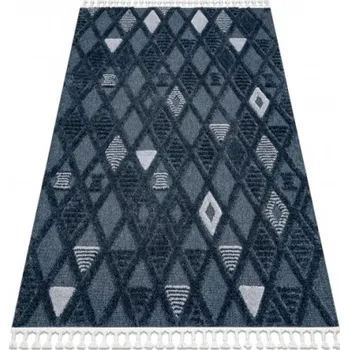 Koberec Koberec SEVILLA Y499B kratka, romby modrý Fredzle berber marocký shaggy