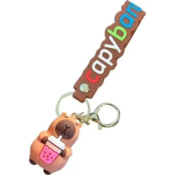 Přívěsek na klíče - Kapybara s pitíčkem