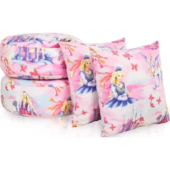 Polštář Sada 2ks podnožky + 2ks polštáře Princezna