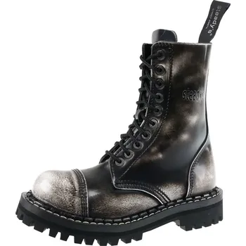 Pánská zimní obuv boty kožené unisex - 10 dírkové - STEADY´S - STE/10_white/black - 41