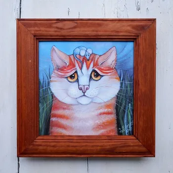 Pánev Zuzana Honsová Honzík, právě teď smutný kocour 28 x 28 cm