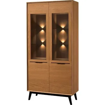 Chlazení Vitrína Lazure 12 s LED osvětlením 95 cm dub Rustikal karamelový