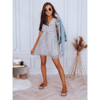 Dámské šaty Světle modré šaty s květinovým motivem EY1794 Velikost: XS