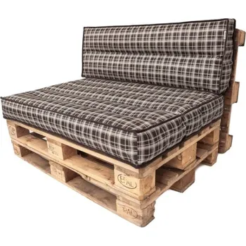 Polštář Polštáře na palety TOMEK 1+1 kárované, hnědé