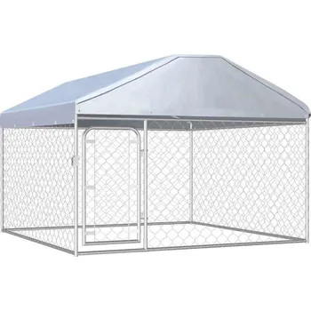 klec pro psa vidaXL Venkovní psí kotec se střechou 200 x 200 x 135 cm [144493]