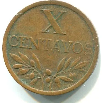PORTUGALSKO. 10 Centavos 1966.