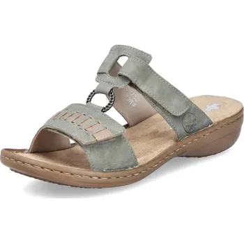 Dámské pantofle Dámské nazouváky RIEKER 60881-52 zelená S5 39