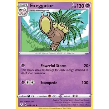 Sběratelská karetní hra Pokémon CRZ 058/159 Exeggutor - Crown Zenith Stav: Near Mint, Verze: REVERSE HOLO