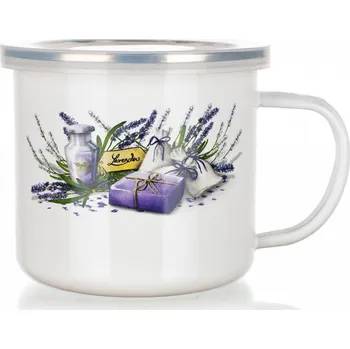 hrnek smalt. pr.10cm 0,5l LAVENDER + PH víko