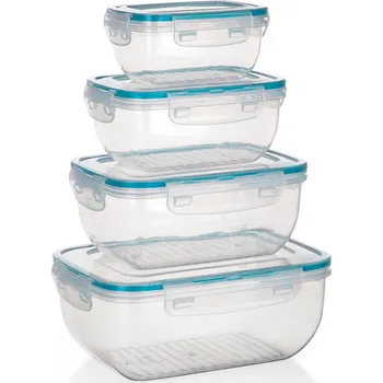 Dóza na potraviny dóza hermetická LEYA obdél.sada 4díl.(0.4,0.8,1.2,2.3l) PH TRA/TYR