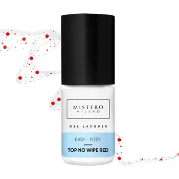 Lak na nehty Mistero Milano - Top coat - EASY-FIZZY RED TOP NO WIPE 7ml