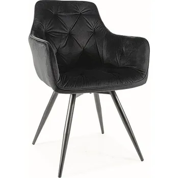 ŽIDLE MANGO SAMETOVÝ RÁM ČERNÁ / ČERNÁ 19