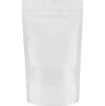 Sáček na potraviny Doypack ZIP | bílý mat s okénkem| recyklovatelný obsah 100ml (85 × 140 + 50mm)