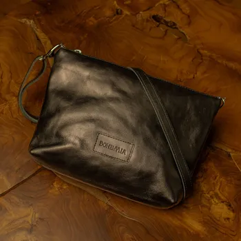 Kabelka BOHEMIA Kožená kabelka přes rameno pro dámy růžová