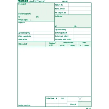 Tiskopis Faktura pro plátce - propis PaM 201